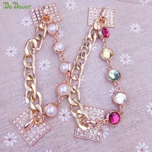Hot Sale DIY Fashion Hanging Ornaments Imitation Pearl rhinestone strap chain accessories/Charms for jewelry making wholesale