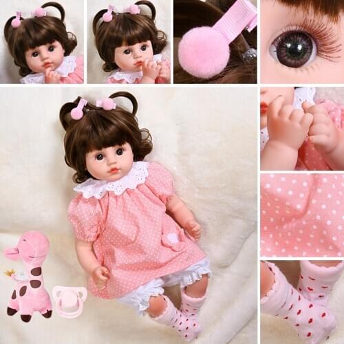 JINGXIN PRINSES Hot Sale Reborn Baby Doll Toys Cloth Body Stuffed Realistic Baby Dolls Toddler Bebe Birthday Girls Toy Gifts