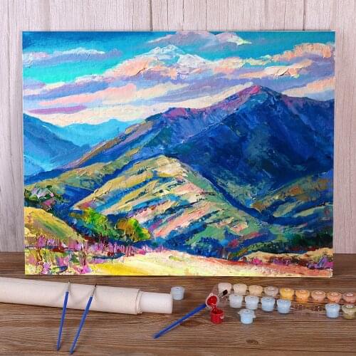 Landscape Moumt Strimba Painting By Numbers Set Oil Paints 40*50 Painting On Canvas Wall Paintings Adults Wholesale Drawing