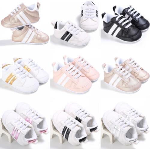 New Sneakers Newborn Baby Crib Sport Shoes Boys Girls Infant Lace up Soft Sole shoes