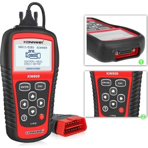 KW808 OBD Car Scanner OBD2 Car Automotive Diagnostic Scanner Tool Supports CAN J1850 Engine Fualt Code Reader