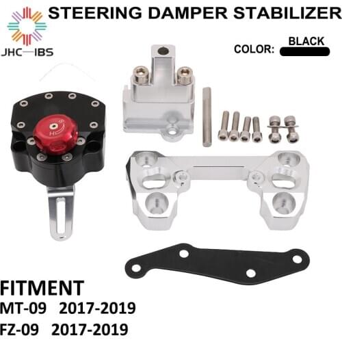 Motorcycle CNC Steering Damper Stabilizer Holder Bracket Mount Support Kit For YAMAHA MT09 MT-09 FZ09 FZ-09 2017-2019