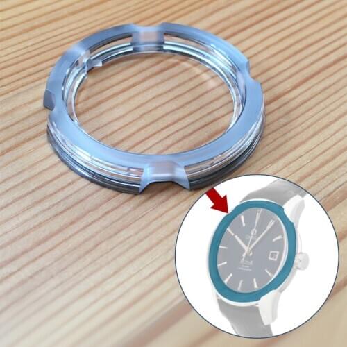 Sapphire crystal middle frame for Ome ga De Vi lle 431.33.41 automatic watch
