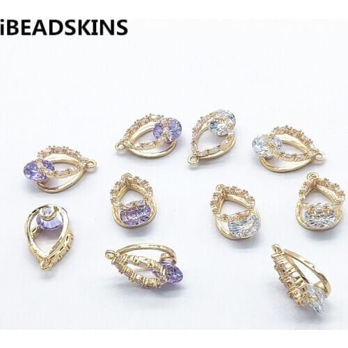 New arrival! 19x11mm 40pcs Cubic Zirconia Drop shape charm for Hand Made Earrings DIY parts,Jewelry Findings & Components