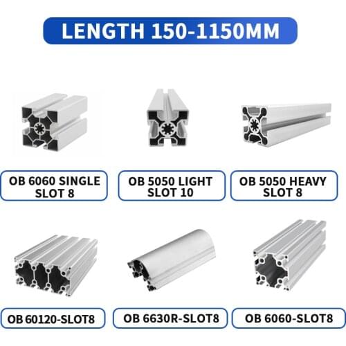 OB Industrial aluminum alloy profile 5050light-slot10/5050heavy-sloe10/6630R-slot8/6060Single slot-slot10/6060-slot8/60120