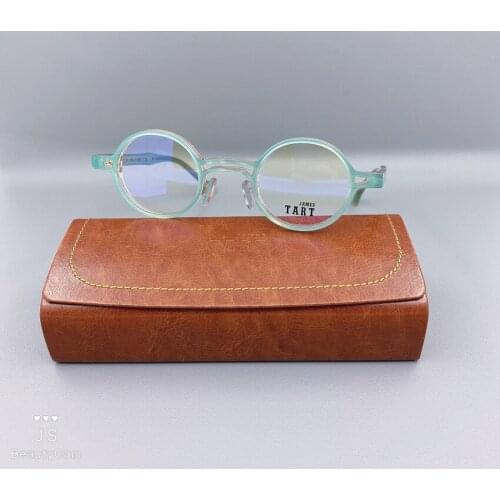 Belight Optical JAMES TART Handmade Craft Women Men Round Shape Acetate Prescription Vintage Eyeglasses Spectacle Frame 371