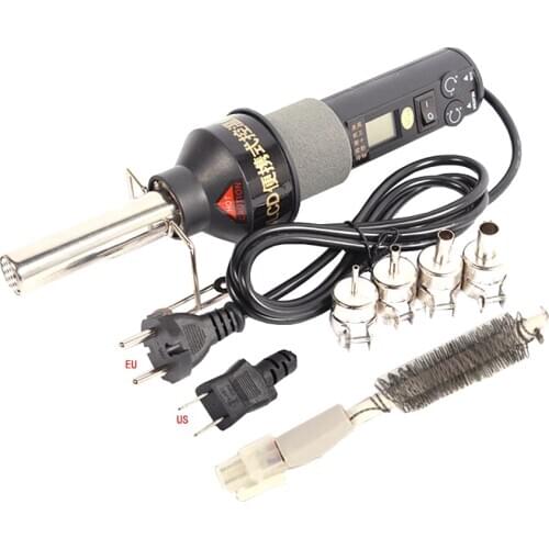 450W LCD Display Temperature Adjustable Soldering Station Hot Air Gun For IC SMD Desoldering Rework With Replacement Heater