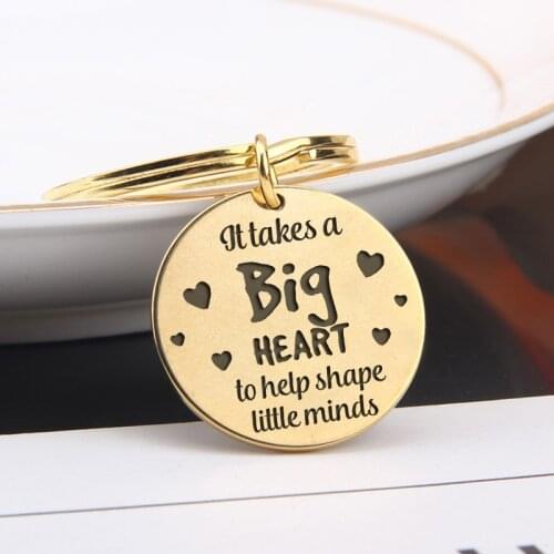 Teachers Day Gifts Thank You Teacher Fashionable Portable Round Keychain Cute Little Gift Holiday Surprise