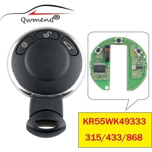 QWMEND KR55WK49333 315/433/868Mhz Smart Remote Key For BMW MiNi Cooper 2007-2014 Car Key ID46 Chip 3 Buttons PCF7953 Chip