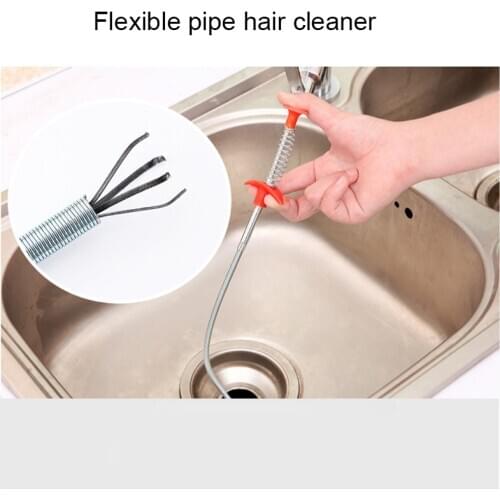 60cm Sewer Cleaning Brush Home Bendable Sink Tub Toilet Dredge Pipe Snake Brush Tools Creative Bathroom Kitchen Accessories