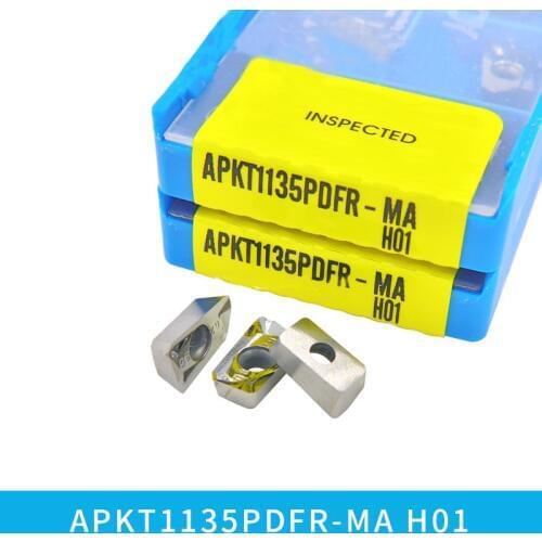 Discount APKT1135 PDFR MA H01 Original Milling Cutter Aluminum Alloy Slotted APKT1135 CNC Lathe Tool Aluminum Processing Inserts
