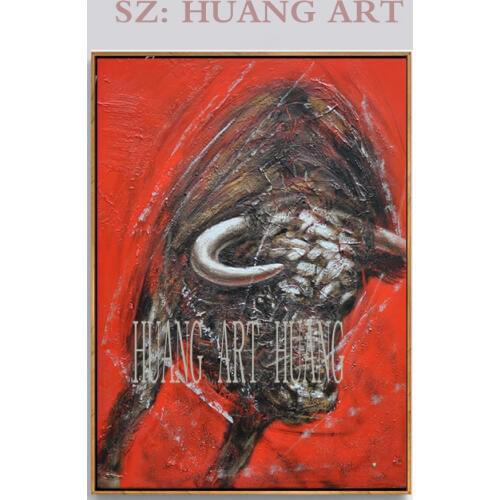 Modern Art Decoration Handpainted Animal Oil Painting Cow Paintings On Canvas Wall Pictures For Home Decor As Unique Gift