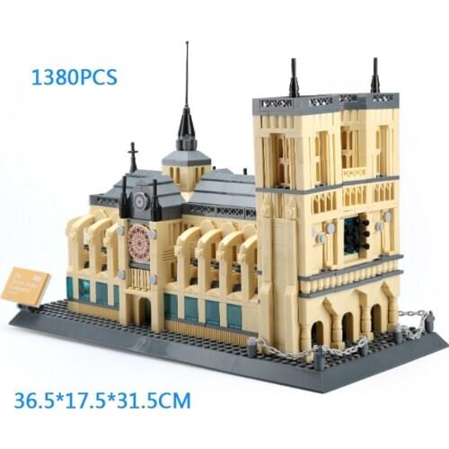 World famous historical cultural architecture model brick Notre-Dame de Paris france building block educational toy collection