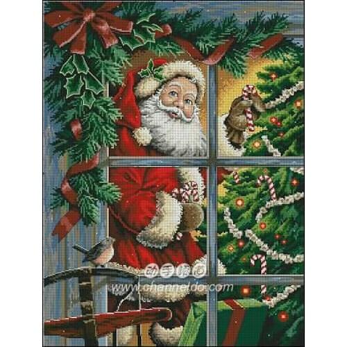 Top Quality Beautiful Lovely Counted Cross Stitch Kit Candy Cane Santa Christmas Tree Tradition Holiday dim 08734