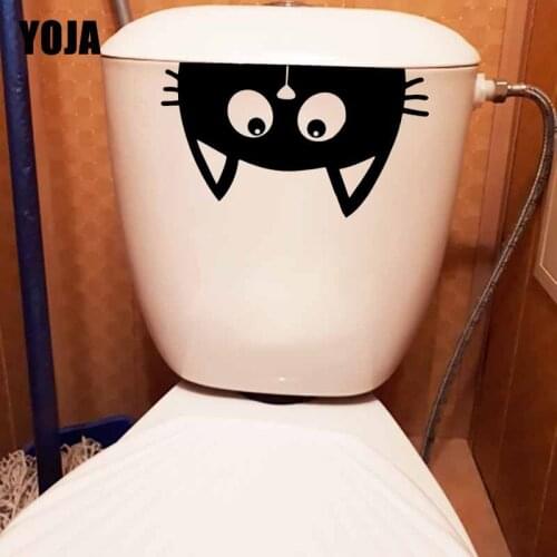 YOJA 23.3X13.2CM Wall Stickers Toilet Decal Sleeping Cat Animal For Kids Room Nursery T5-0229