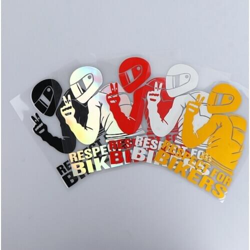 1pc/2pcs Respect Biker Sticker For On Car Motorcycle Vinyl 3D Stickers Motorcycle Vinyl 3D Stickers And Decals 15x11CM