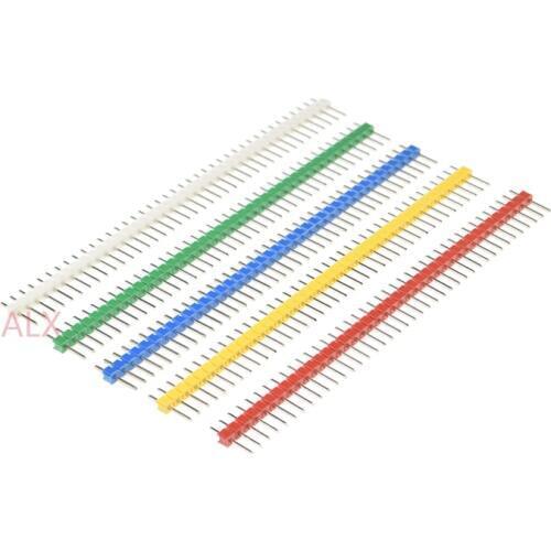 10PCS 1X40 PIN Single Row MALE 2.54MM PITCH 11MM LONG PIN Header connector Strip 1X40PIN 1*40 40p 40PIN (6 Colors) FOR PCB BOARD