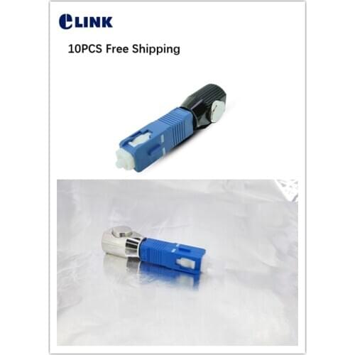 10PCS SC bare fiber adapter ROUND type Silver black circular SC UPC bare optical fibre ftth coupler OTDR testing free shipping