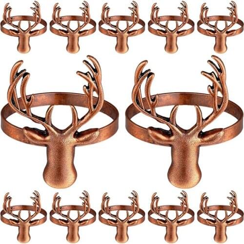 18 Pcs Christmas Deer Napkin Rings Deer Napkin Rings Napkin Holders Christmas Table Decoration for Party Decoration