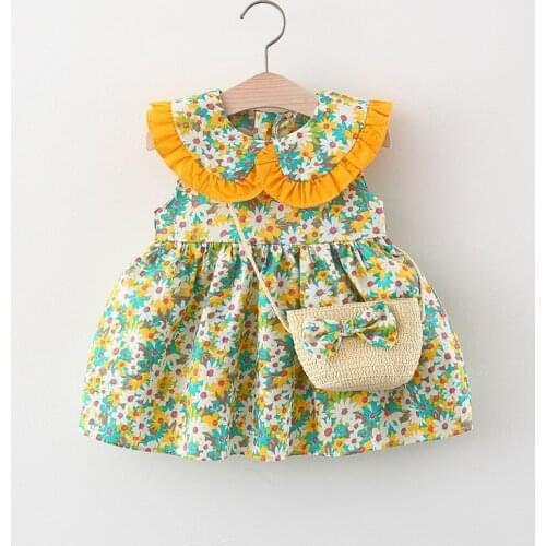 4 pieces/lot) 2021 New Arrival Girls Summer Dress 032406