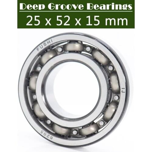 6205 Bearing 25*52*15 mm ABEC-5 P5 1PC For Motorcycles Engine Crankshaft 6205 OPEN Ball Bearings Chamfer Black Nitride Retainer