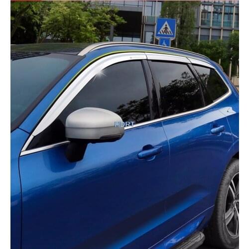 Car Smoke Window Deflectors For Volvo XC60 2018 2019 Sun Rain Exterior Visor Guard Car Sun Visor ABS Car Styling Accessories