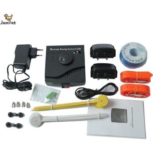 JANPET Wireless Waterproof Rechargeable In-Ground Electric 2 Dog Pet Fence Containment System+Shock Collar S228