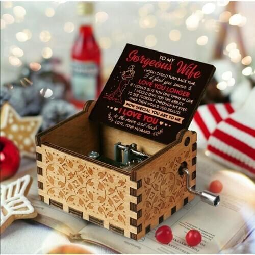 Wooden Music Box "You Are My Sunshine" Birthday Gift Handmade Classical Handicraft Music Box 2020ing