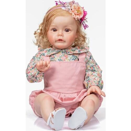 60cm Reborn Baby Sue-sue with Curly Hair Reborn Toddler Princess Girl Hand-Detailed Painting 3D Skin Tone Reborn Dolls