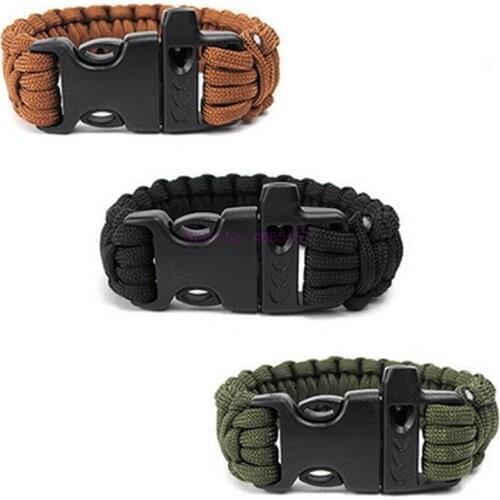 By dhl or ems 200pcs Paracord Seven Core Umbrella Rope Weaving Survival Whistle Escape Emergency Umbrella Rope Bracelets