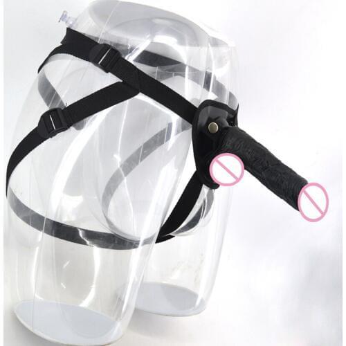 FAAK adult game cheap 7.48" long realistic strap on dildo woman masturbate console artificial penis anal plug lesbian couple toy