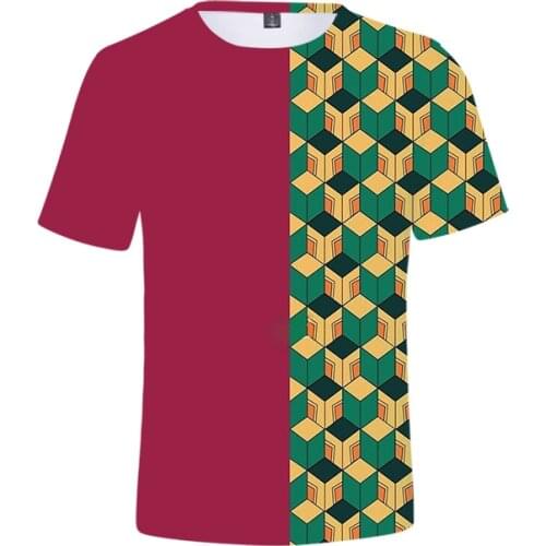 Anime Tee Shirt Harajuku O-Neck Streetwear Demon Slayer T Shirt Men Short Sleeves Graphic Kimetsu No Yaiba Agatsuma Zenitsu Tee