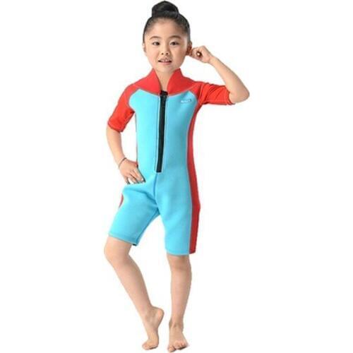 Hot Sale Child One Piece Diving Suit for Girls Boys Sunscreen Neoprene Wetsuit Kids Short Sleeve One-piece Surf Wet Suits
