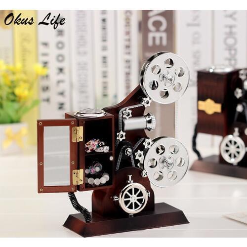 Creative Retro Nostalgic Styling The Projector Music Box Old Music Box Home Decorations Kids Birthday Gift Christmas Gift New