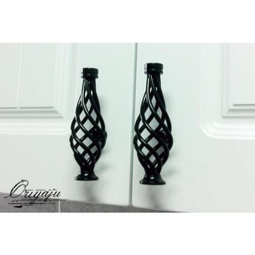 Matte Black Kitchen Drawer Pulls Handles For Furniture Hardware(L:112mm)