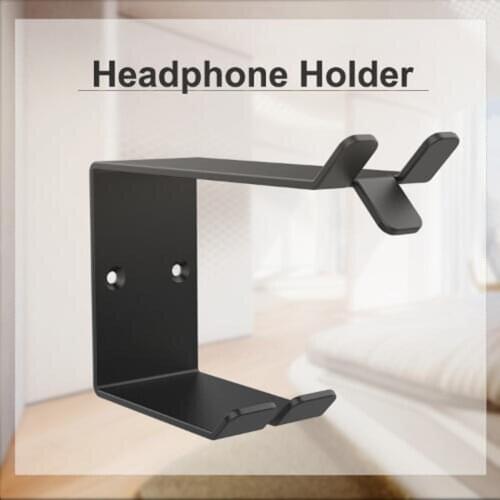 Metal Earphone Storage Bracket Universal Earbud Bracket Attached Double-sided Adhesive Wall Fixed Headset Stand Headphone Holder