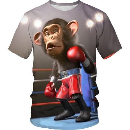 Fashion Casual Animal Print Funny Monkey T-shirt Can be customized Summer Mens T-shirt New Print Short-Sleeved T-shirt Top