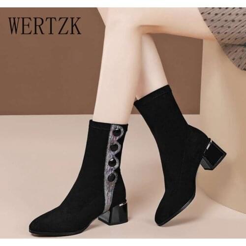 Fashion Sexy Over-the-knee Boots Women 2021 Winter Womens Shoes Autumn High Heels Plus Velvet Warm Boots Dress High Botas Mujer