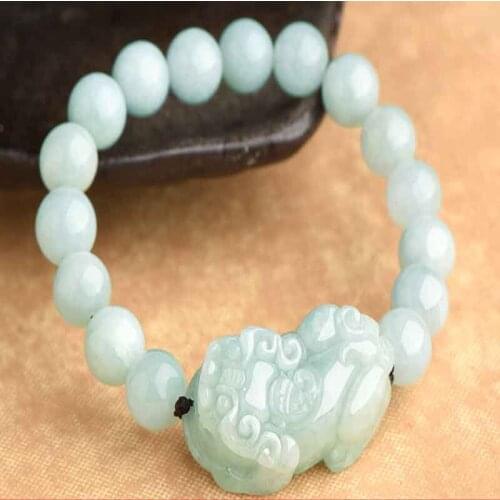 Myanmar Emerald Mink Men't and Womens Oil Blue Jade Bracelet Handwoven by Lovers