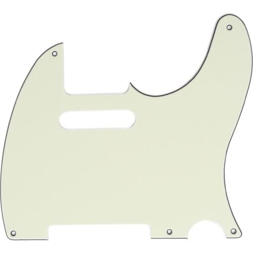 Musiclily 5 Hole Vintage Tele Pickguard for Fender American/Mexican Made Standard Telecaster Style Guitar, 3Ply Mint Green