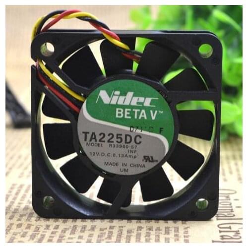 Nidec DC 12V 0.13A 6CM 60*60*15mm R33960-57 3-Lines double ball bearing server silent cabinet cooling fan