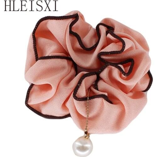 New Solid Women Fashion Hair Bands With Artificial Pearls Summer Hair Circle Elastic Hairbands Cute Hair Accessoires