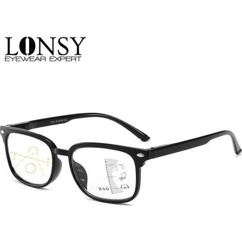 Fashion Square Reading Glasses Women Men Resin Transparent Blue Lens Presbyopia Glasses Unisex Diopter+1.0+1.5+2.0+2.5+3.0+3.5