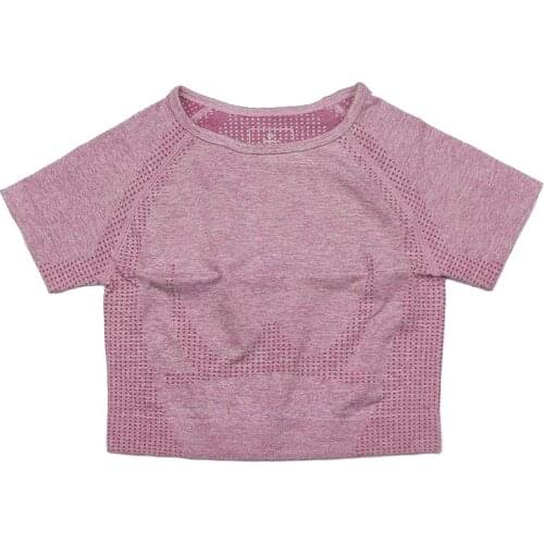 Solid Color Vital Seamless Yoga Shirt Women Fitness Short Sleeve Crop Top Workout Tops Gym Clothes Sportswear Running T-shirts