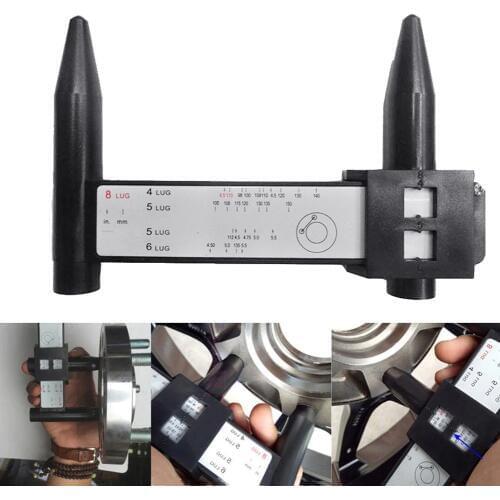 Portable Easy to Use Universal 4 5 6 8 Holes Lug Car Wheel Bolt Rim Pattern Measuring PCD Gauge Tool