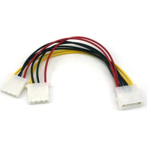 Molex Power Splitter Cable Adaptor Y Lead 18cm 2 Way 4 pin PSU Power Splitter Cable LP4 Molex 1 to 2 quality Power Cable 20J27