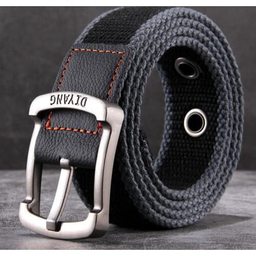 Canvas Military Belt Men Pin Buckle Waistband For Man Fashion Casual Stripe Belts for Jeans Male Luxury New Training Outdoor