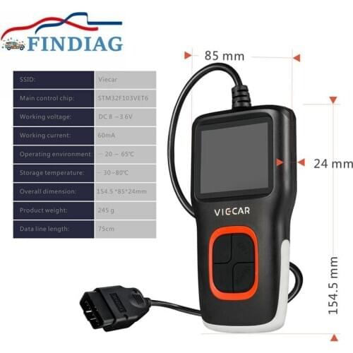 OBD Diagnose Code Reader Viecar VP101 OBD2 Clear Fault Code Scanner Automotive OBD2 PK CR5001 AS500 OBDII Analyzer 9 Protocols