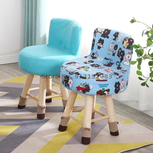 Net red stool household shoe changing stool backrest dining chair lazy cute bedroom solid wood dressing table makeup chair girls