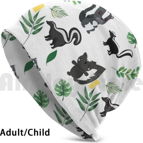 Cute Skunk Animal Pattern Beanies Knit Hat Hip Hop Skunk Skunks Cute Animals Funny Raccoon Pattern